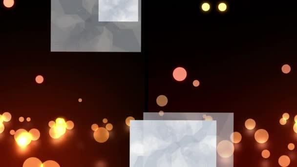 Animation Des Splitscreens Mit Grauen Quadraten Und Fallenden Orangen Und — Stockvideo