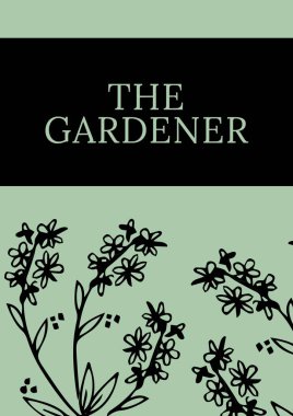 Yeşil çimen ve çiçek ikonları üzerine yeşil bahçe hizmetleri metin kompozisyonu. Bahçıvanlık konsepti dijital olarak oluşturulmuş görüntü.