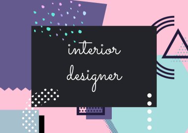 İç tasarım hizmetleri metninin şekiller üzerindeki bileşimi. tasarım ve mimari konsept dijital olarak oluşturulmuş görüntü.