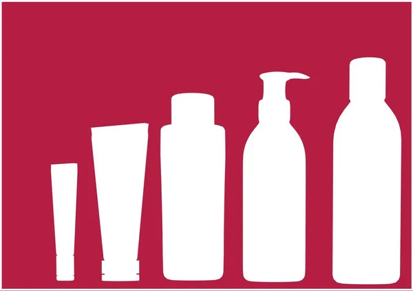 Zusammensetzung Der Weißen Reinigungsgeräte Symbole Auf Rotem Hintergrund Abstrakter Hintergrund — Stockfoto