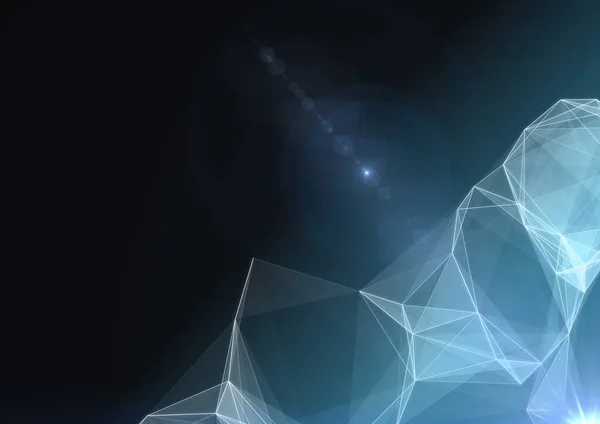 Siyah Zemin Üzerindeki Işığın Üzerinde Mavi Şekillerin Bileşimi Şablonu Konsepti — Stok fotoğraf