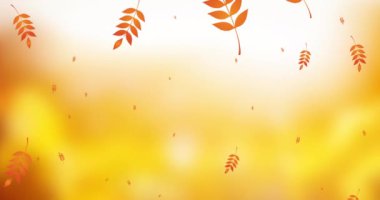 Sonbahar manzarasının üzerine düşen yaprakların animasyonu. Doğa, mevsimler, sonbahar ve renk konsepti dijital olarak oluşturulmuş video.