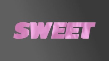 Gri arkaplan üzerinde tatlı metin animasyonu. arkaplan, sosyal medya ve iletişim konsepti dijital olarak oluşturulmuş video.