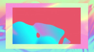 Pastel girdaplarda kırmızı arkaplanda hareket eden mavi kürelerin animasyonu. teknoloji, iletişim, bağlantı ve hareket kavramı dijital olarak oluşturulmuş video.