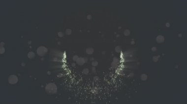 Parlayan beyaz parçacıkların ışık noktaları üzerinde, siyah üzerinde dairesel hareketlerinin animasyonu. enerji, bağlantı ve hareket konsepti, dijital olarak oluşturulmuş video.