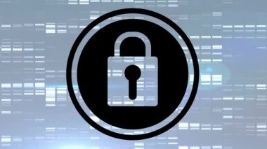 Çevrimiçi güvenlik kilidiyle bağlantı ağının parlak arka plan üzerinden canlandırılması. küresel çevrimiçi güvenlik, bağlantılar ve dijital arayüz kavramı dijital olarak oluşturulmuş video.