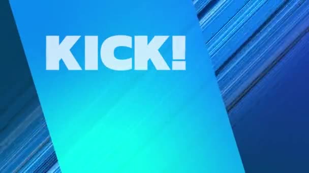 Animation Kick Text Sur Fond Bleu Arrière Plan Médias Sociaux — Video