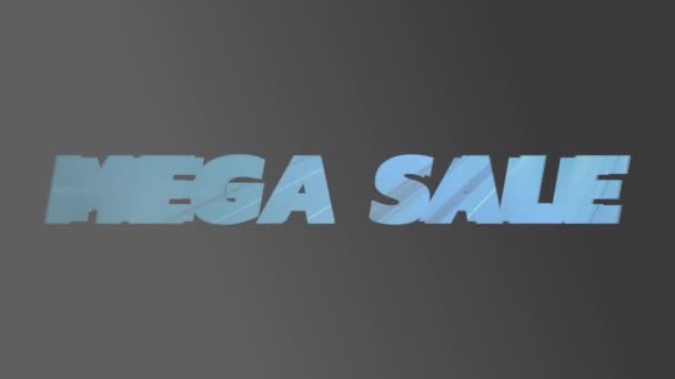 Анімація Мега Продажу Тексту Сірому Фоні Фон Покупки Роздрібна Концепція — стокове відео