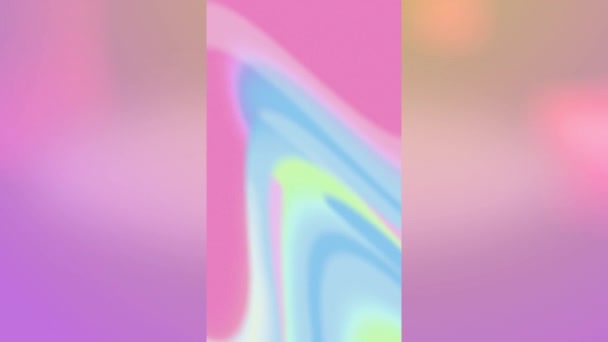 Animation Pastellfarbener Wirbel Auf Vertikalem Bildschirm Über Verschwommenem Rosa Und — Stockvideo
