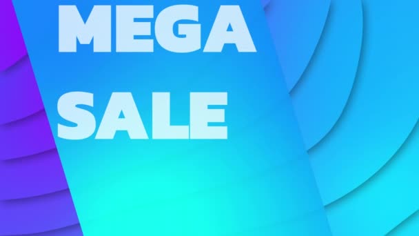 Animacja Mega Tekstu Sprzedaży Niebieskim Tle Ruchomym Podstawowe Zakupy Koncepcja — Wideo stockowe