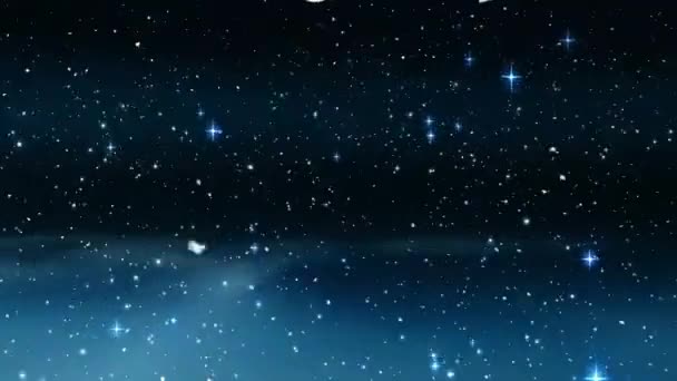 Animación Texto Navidad Feliz Sobre Caída Nieve Las Estrellas Navidad — Vídeo de stock