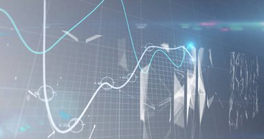 Şebeke ve bağlantı ağları üzerinden finansal veri işleme çizgilerinin resmi. küresel finansman ağı dijital arayüz konsepti dijital olarak oluşturulmuş görüntü.