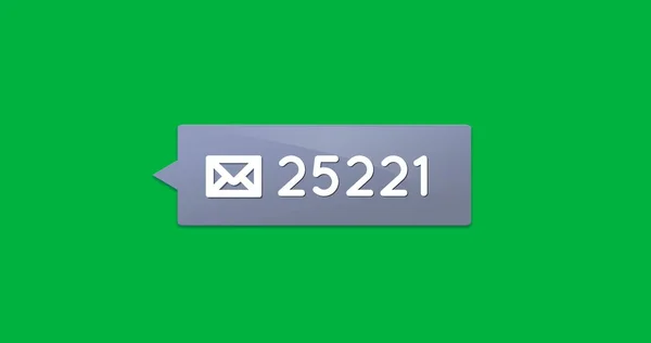 Image Grey Box Message Icon Number Green Background — Stock Photo, Image