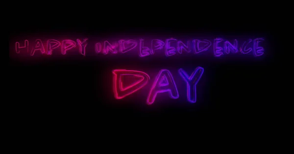 Digital Image Happy Independence Day Greeting Glowing Red Blue Gradient — Stock Photo, Image