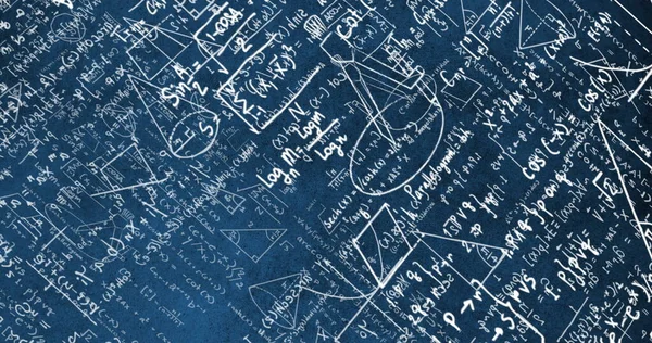 Immagine Formule Matematiche Disegni Scritti Mano Interfaccia Digitale Concetto Globale — Foto Stock