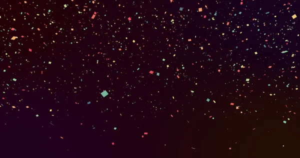 Immagine Fuochi Artificio Rosa Coriandoli Multicolori Che Cadono Fondo Scuro — Foto Stock