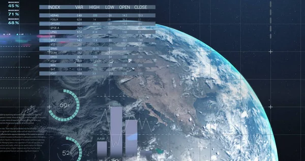 Imagem Processamento Dados Financeiros Registro Estatísticas Sobre Planeta Terra Global — Fotografia de Stock