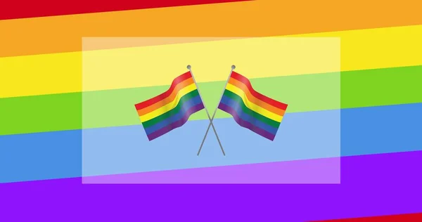 Tęczowe Flagi Tle Tęczowych Pasków Koncepcja Igbtq Dumy Świętowania Równości — Zdjęcie stockowe