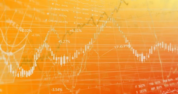 Beelden Van Financiële Gegevensverwerking Lagen Elkaar Heen Mondiaal Financieel Zakelijk — Stockfoto