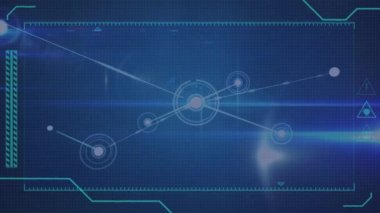 Mavi arkaplandaki bağlantı ağının canlandırılması. küresel sosyal medya, bağlantılar ve dijital arayüz konsepti dijital olarak oluşturulmuş video.