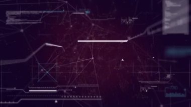 Veri işleme üzerinden bağlantı ağının animasyonu. küresel dijital arayüz, teknoloji ve bağlantılar konsepti dijital olarak oluşturulmuş video.