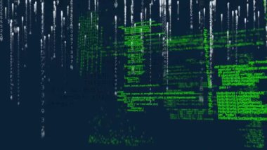 Donanma arka planında veri işleme animasyonu. küresel internet güvenliği, dijital arayüz ve bağlantılar konsepti dijital olarak oluşturulmuş video.