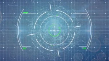 Kapsam taramasında bağlantı ağının animasyonu. küresel dijital arayüz, teknoloji ve bağlantılar konsepti dijital olarak oluşturulmuş video.