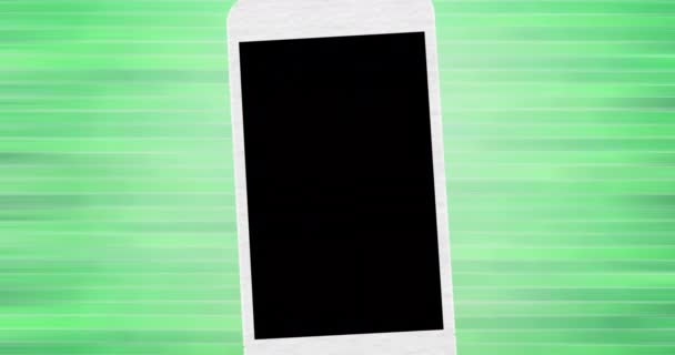 Animation Des Natürlichen Textes Und Des Blattlogos Auf Blauem Smartphone — Stockvideo