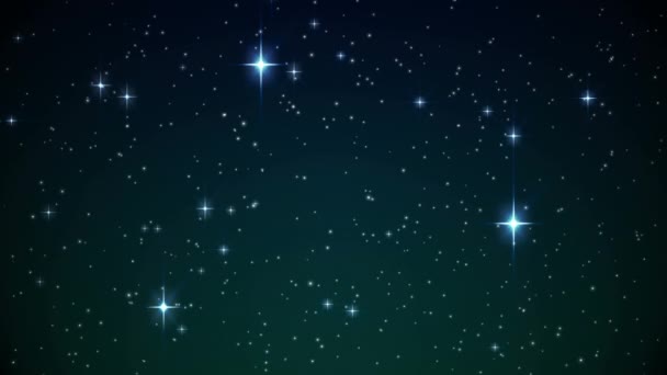 Animação Eind Texto Sobre Estrelas Brilhantes Que Movem Sobre Fundo — Vídeo de Stock