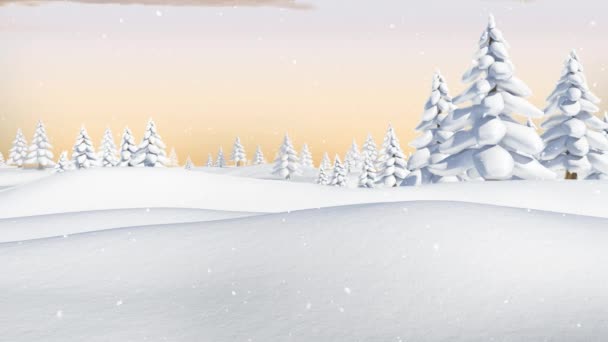 Beyaz Arka Planda Düşen Karların Canlandırması Noel Gelenek Kutlama Konsepti — Stok video