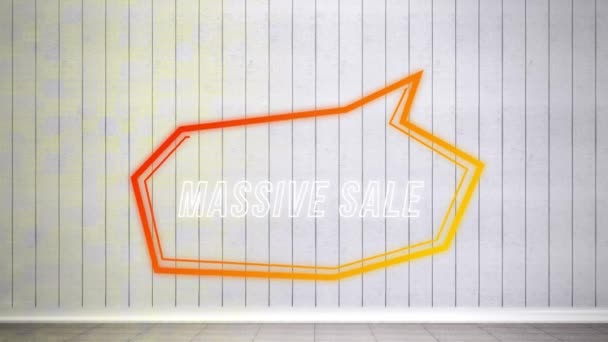 Animation Massive Sale Text Retro Speech Bubble Abstract Background Shopping — Stock Video