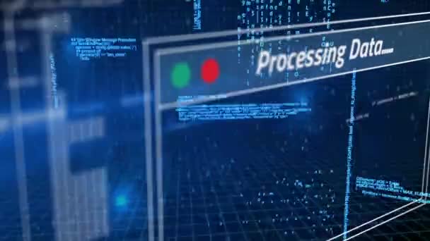 Animering Databehandling Blå Bakgrund Globala Sociala Medier Anslutningar Och Digitalt — Stockvideo