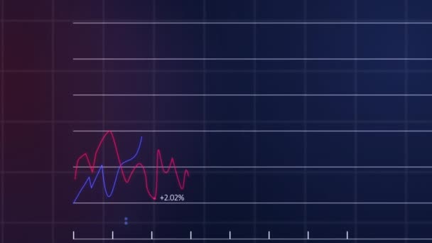 Animación Del Procesamiento Datos Financieros Través Estadísticas Cuadrícula Finanzas Globales — Vídeo de stock