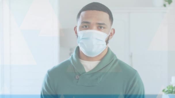 Animatie Van Winkelwagentje Man Gezicht Maskers Global Covid Concept Van — Stockvideo