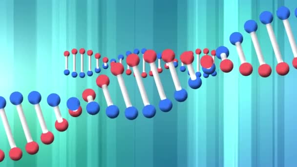 Animacja Dwóch Obracających Się Nici Dna Nad Ruchomymi Niebieskimi Wiązkami — Wideo stockowe