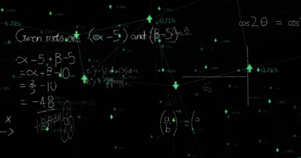 Digital Image Network Connections Arrows Increasing Numbers Mathematical Diagrams Equations — Stock Photo, Image