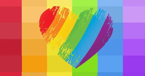 Regenboog Hart Regenboog Strepen Achtergrond Lgbtq Trots Gelijkheid Viering Concept — Stockfoto