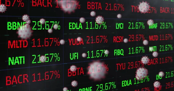 Imagen Digital Del Procesamiento Datos Del Mercado Valores Sobre Celdas — Foto de Stock