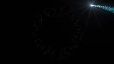 Siyah arka planda ışık lekelerinin canlandırılması. Noel, gelenek ve kutlama konsepti dijital olarak oluşturuldu.