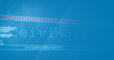 Mavi arkaplanda veri işleme animasyonu. küresel sosyal medya, bağlantılar ve dijital arayüz konsepti dijital olarak oluşturulmuş video.