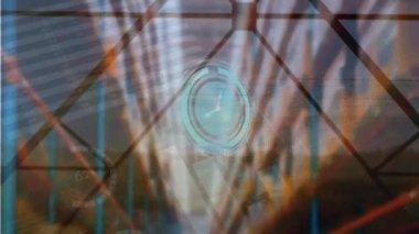 Depodaki raflarda işlenen saat ve istatistiklerin animasyonu. küresel gönderim ve bağlantılar konsepti dijital olarak oluşturulmuş video.