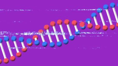 DNA iplikçiklerinin gürültülü bir şekilde ekranda canlandırılması. küresel sosyal medya ve iletişim konsepti dijital olarak oluşturulmuş video.