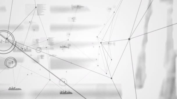 明亮背景下的连接网络动画 全球航运和连接概念数字生成视频 — 图库视频影像