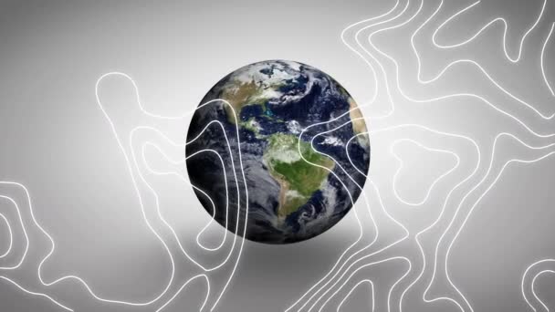 Анімація Фігур Рухаються Всьому Світу Глобальні Соціальні Мережі Єднання Концепція — стокове відео