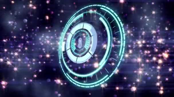 Animation Eines Rotierenden Kreisförmigen Scanners Mit Countdown Über Glühend Rosa — Stockvideo