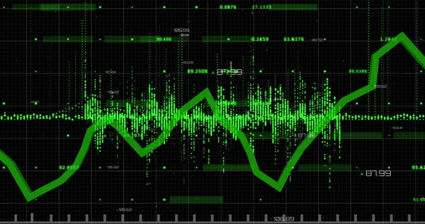 Bild Finansiell Databehandling Statistik Inspelning Diagram Och Diagram Flyter Svart — Stockfoto