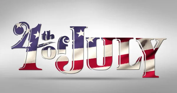 Digitales Bild Vom Juli Text Mit Amerikanischer Flagge Die Vor — Stockfoto