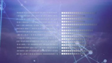 Gökyüzü üzerindeki bağlantı ağlarının ve veri işleme ağının animasyonu. küresel bağlantılar, dijital arayüz, dijital olarak oluşturulan veri işleme konsepti.