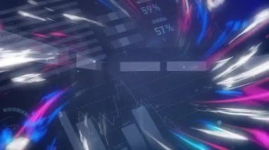 Veri işleme üzerinden bağlantı ağının animasyonu. küresel sosyal medya, bağlantılar ve dijital arayüz konsepti dijital olarak oluşturulmuş video.