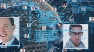 Karanlık arka planda veri işleme ve bağlantı ağlarının animasyonu. küresel internet güvenliği, dijital arayüz ve bağlantılar konsepti dijital olarak oluşturulmuş video.